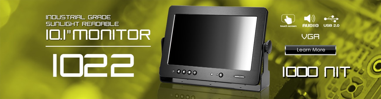 10 inch monitor, 10 inch touchscreen, small monitor, small touchscreen https://www.xenarc.com ruggedized solutions manufacturer for all industries  HDMI, VGA, DVI, SDI Video Inputs