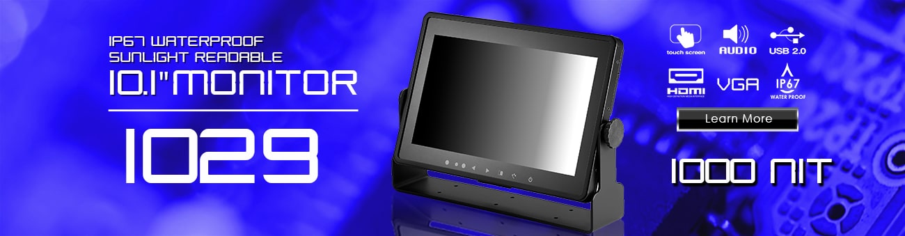 10 inch monitor, 10 inch touchscreen, small monitor, small touchscreen https://www.xenarc.com ruggedized solutions manufacturer for all industries  HDMI, VGA, DVI Video Inputs