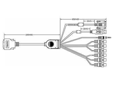 26-PIN TSV Series Monitor HDMI, VGA, DVI & AV Input Cable - 1.8 METER